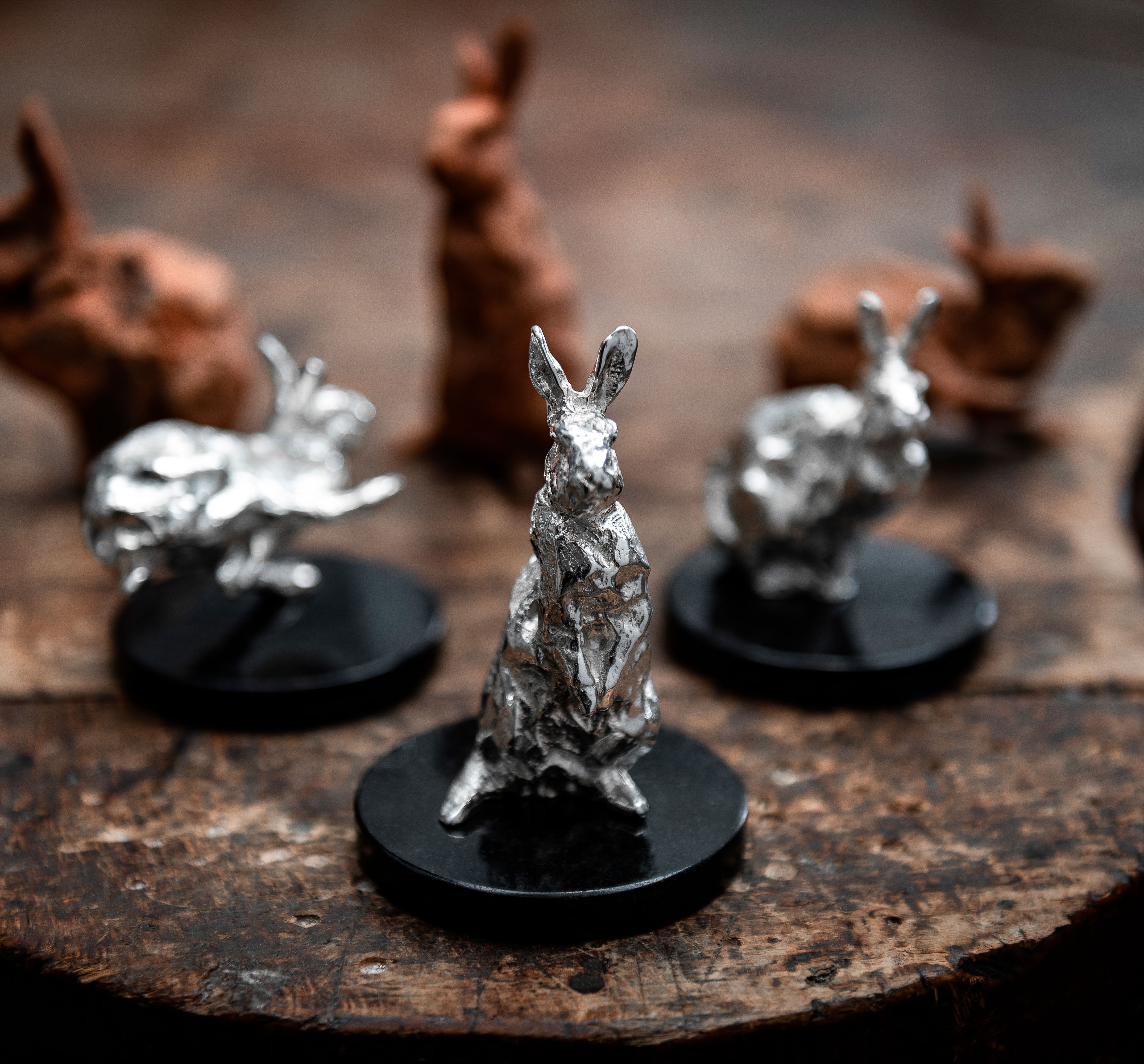 Standing Rabbit in Sterling Silver - Haute Orfèvrerie